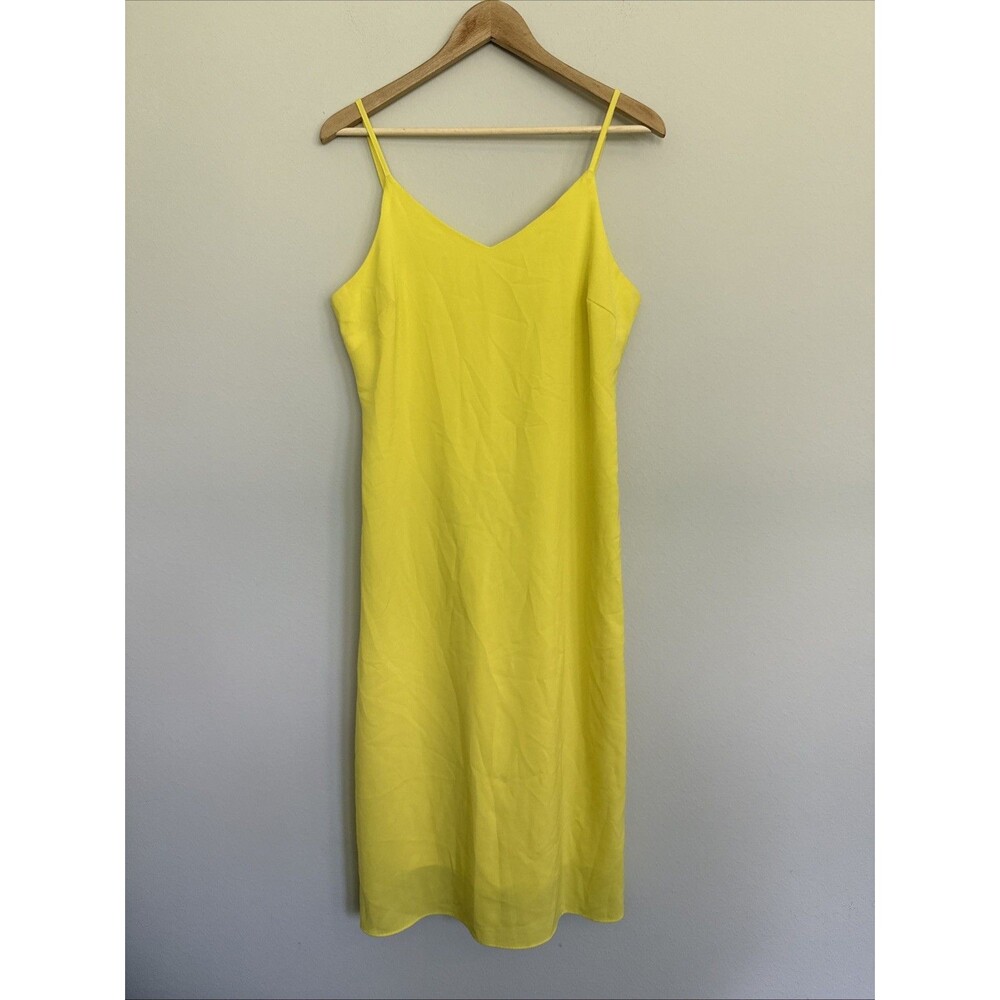 She + Sky Lemon Yellow Spaghetti Strap Lined Midi Dress Women’s M